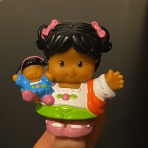 Little People Hispanic Neighborhood Daughter Girl Holding Doll